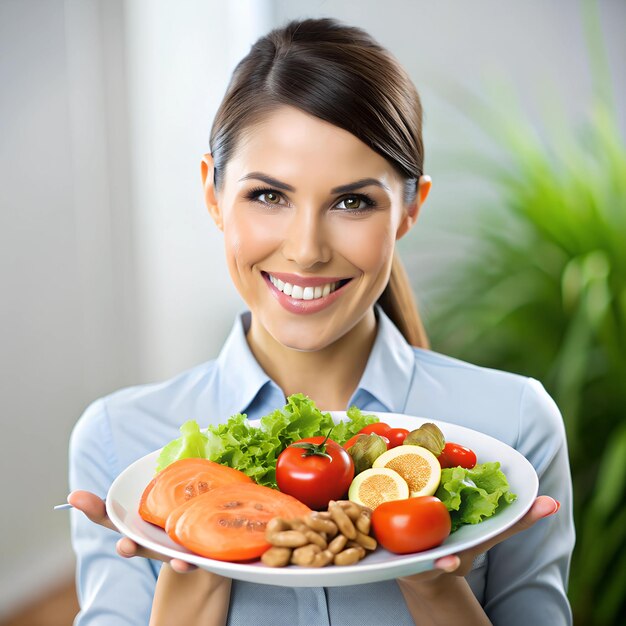 Улыбающийся человек с тарелкой